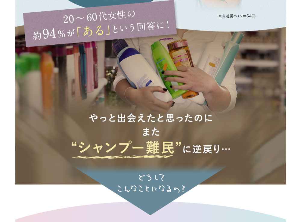 やっと出会えたと思ったのにまた「シャンプー難民」に逆戻り…